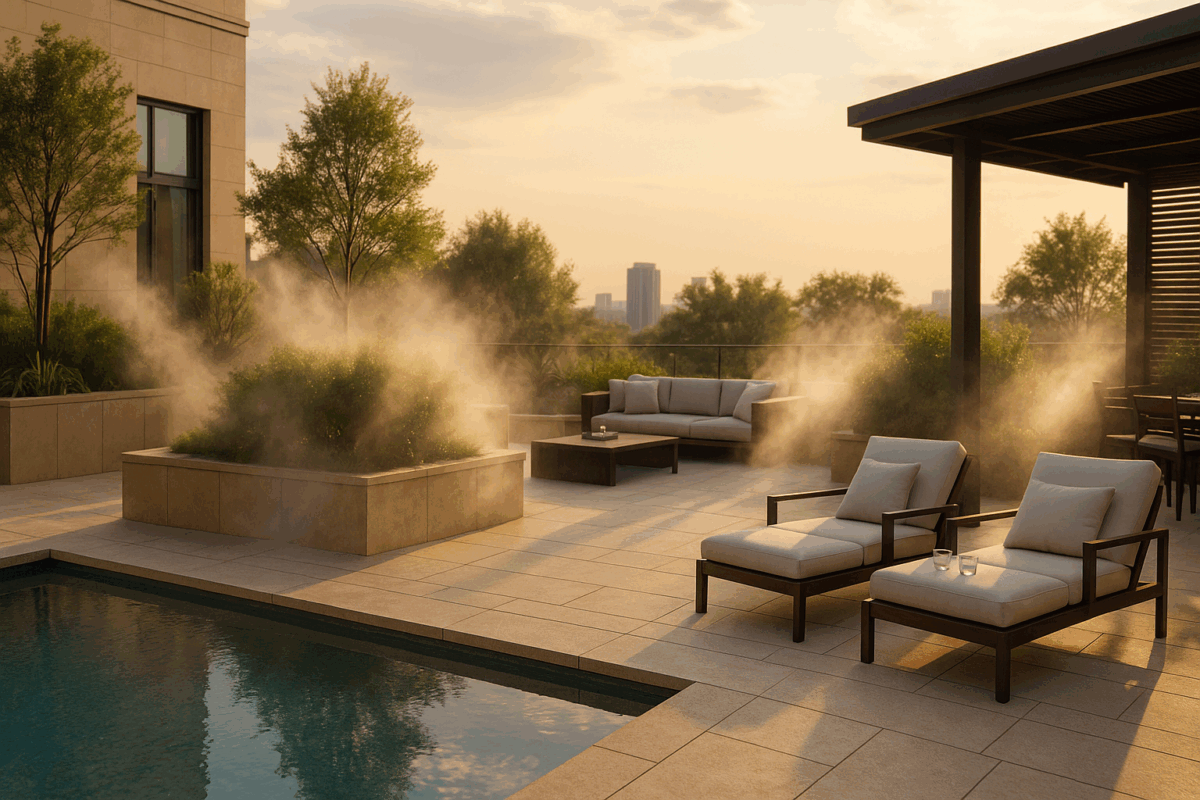 Nebulizzazione comfort per rooftop, spa e terrazze di lusso