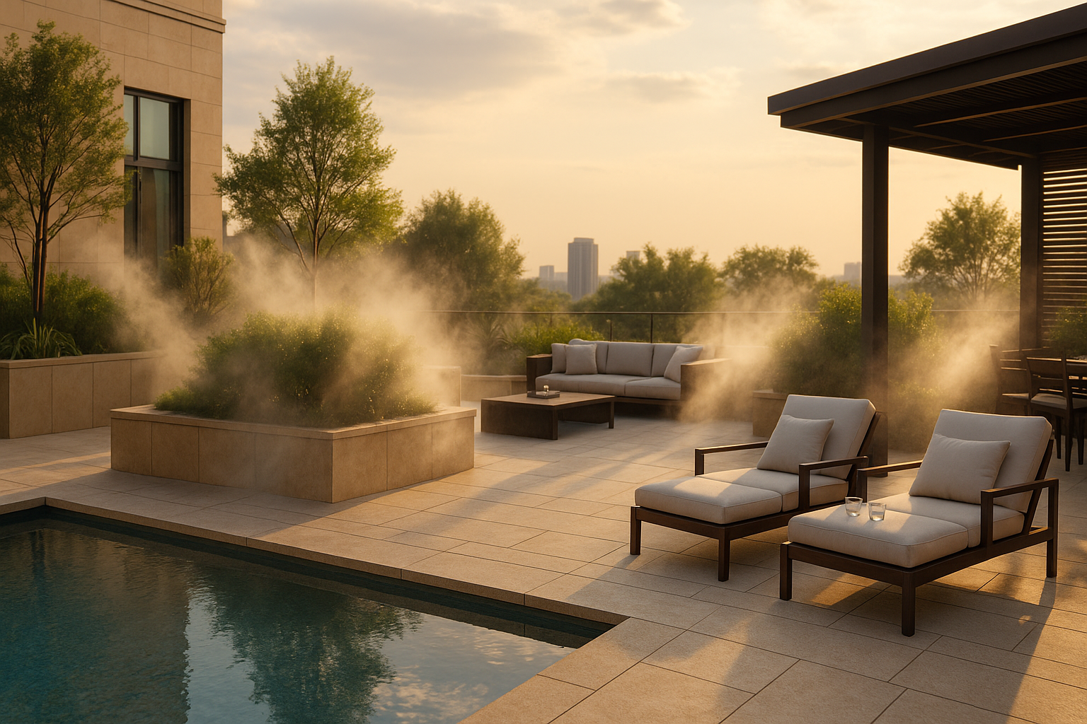Nebulizzazione: comfort per rooftop, spa e terrazze di lusso